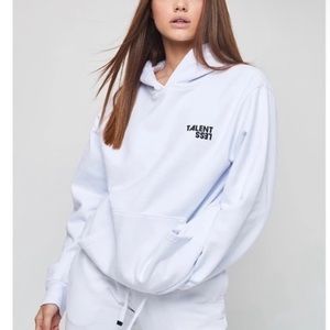 Talentless Less Talent Logo Hoodie in White - Size Medium